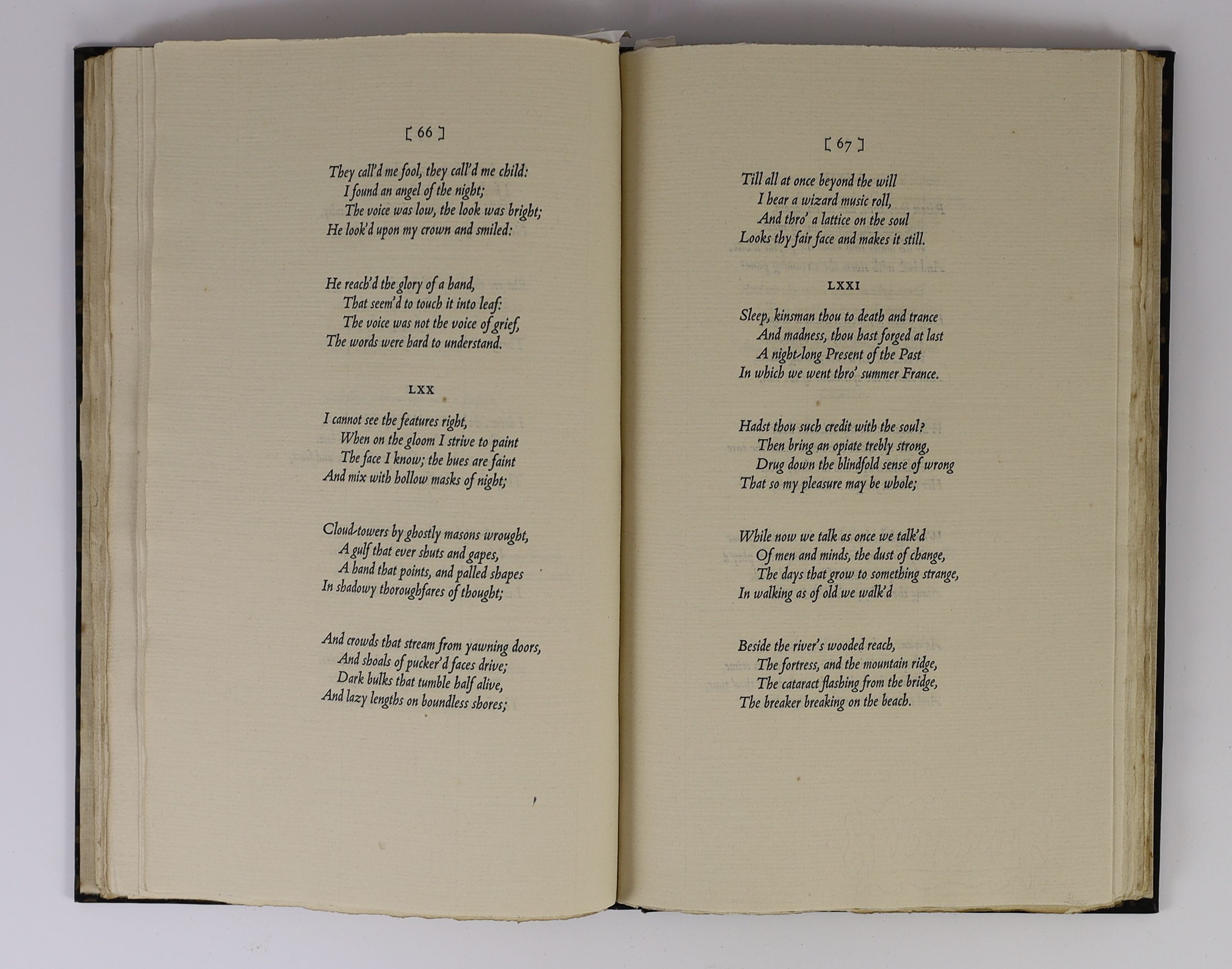 Nonesuch Press - Tennyson, Alfred, Lord - In Memoriam, one of 2000 copies on Van Gelder paper, in the Baldo type, designed by Francis Meynell, 4to, paper boards, London, 1933, in slip case.